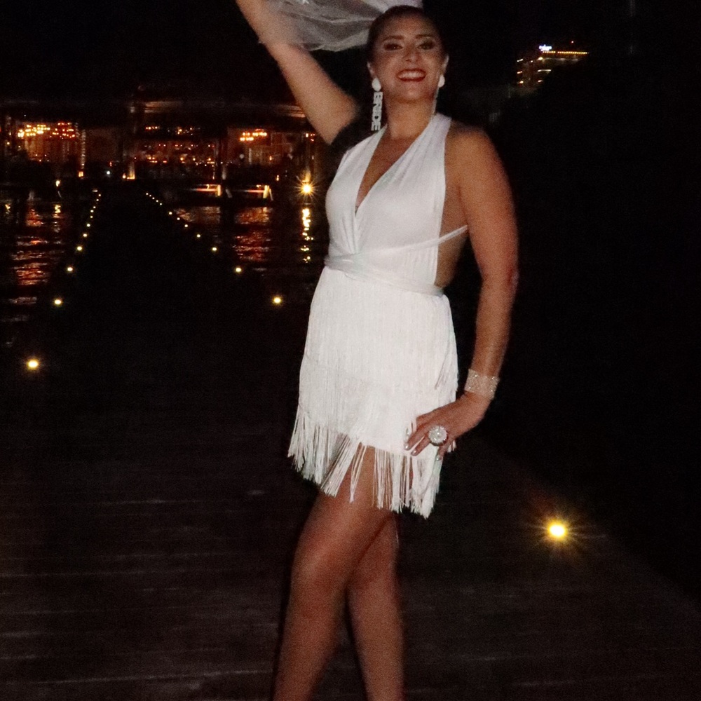 White Fringe Romper